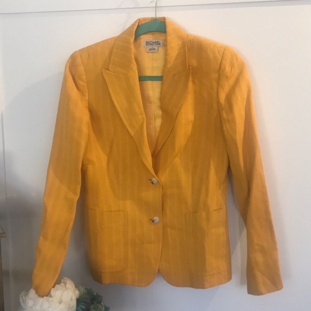 Michael Michael Kors yellow  pin stripe blazer